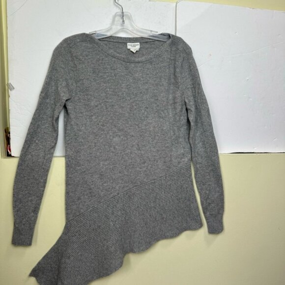 Club Monaco 100% Cashmere Sweater Asymmetrical Hem Pullover Ribbed Soft Knit S - Picture 6 of 14